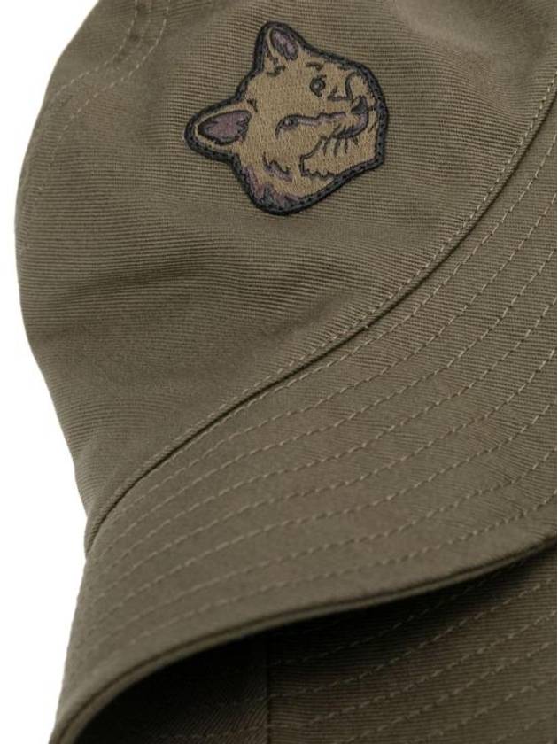 Fox Head Patch Bucket Hat Khaki - MAISON KITSUNE - BALAAN 3