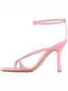 Stretch Leather Sandal Heels Pink - BOTTEGA VENETA - BALAAN 4