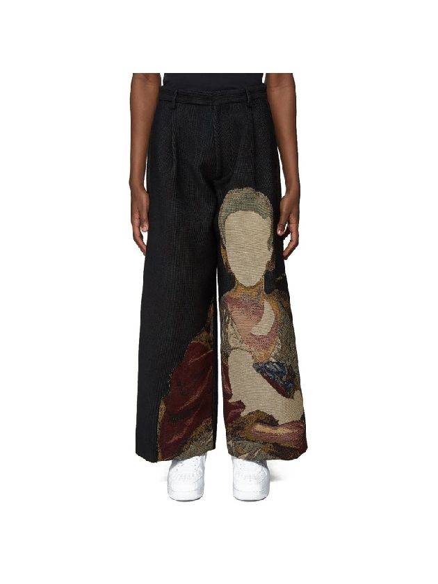 Men's Mariana Silva Volume Wide Pants Black - OFF WHITE - BALAAN 1