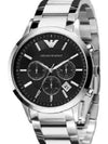 Retro Quartz Black Dial Metal Watch Silver - EMPORIO ARMANI - BALAAN 6