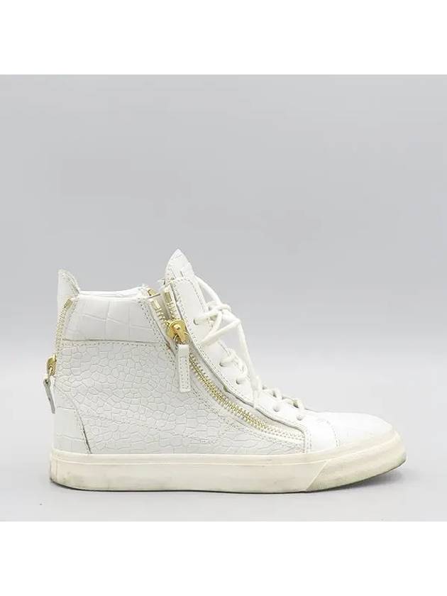 White Crocodile Pattern Women s High Top Sneakers 235MM - GIUSEPPE ZANOTTI - BALAAN 3