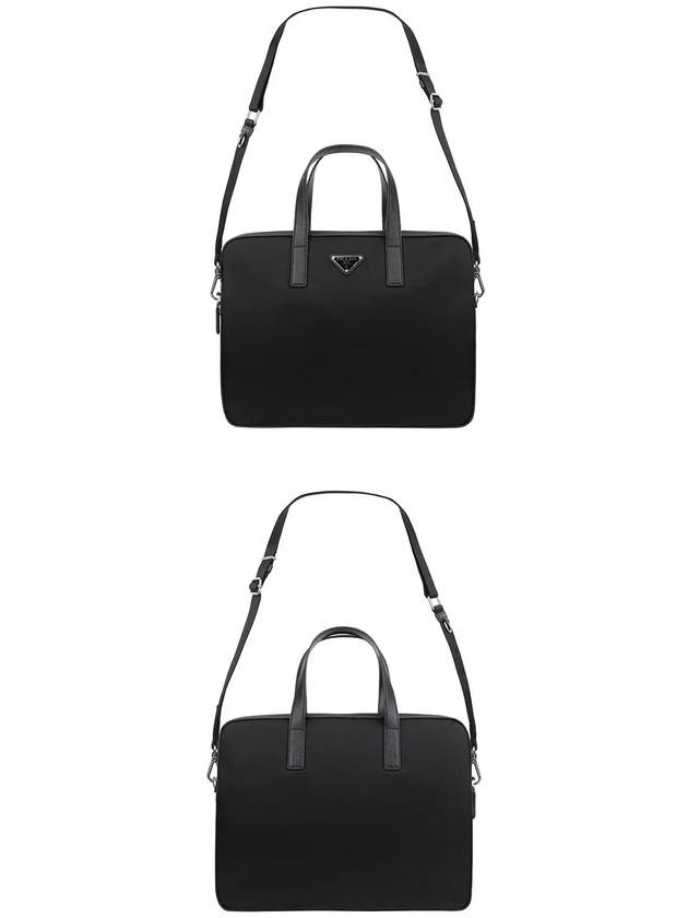 Men's Triangle Logo Briefcase Black - PRADA - BALAAN 4