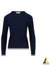 Women's Lightweight Baby Cable Wool Knit Top Navy - THOM BROWNE - BALAAN 2