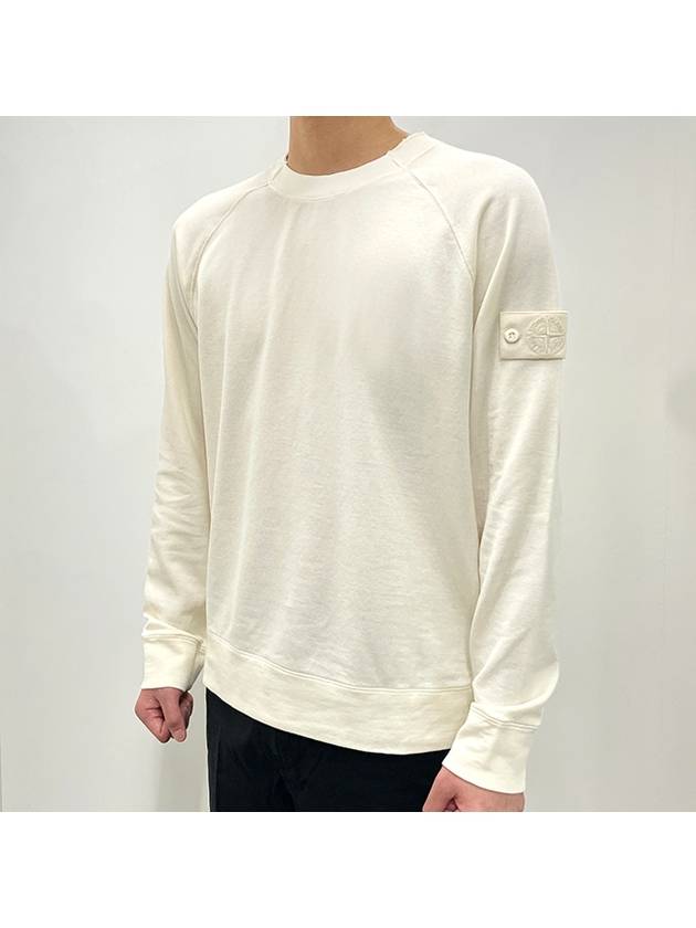 Compass Badge Sweatshirt White - STONE ISLAND - BALAAN 3