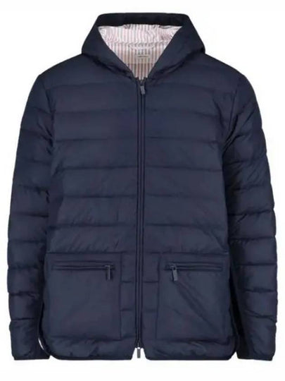 Ultra Light Nylon Hooded Down Padding Navy - THOM BROWNE - BALAAN 2