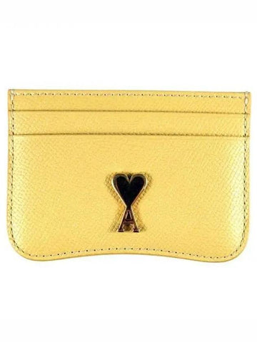 Paris heart logo card wallet yellow USL104AL 0036 720 270741 1059457 - AMI - BALAAN 1