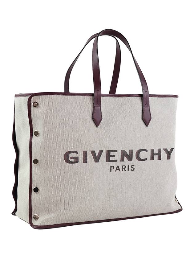 Bond Logo Tote Bag Gray Burgundy - GIVENCHY - BALAAN.