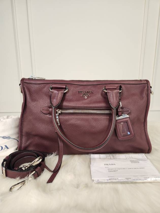 Women s Vitello Dino Motor Bag Burgundy BL0805 Condition A - PRADA - BALAAN 2