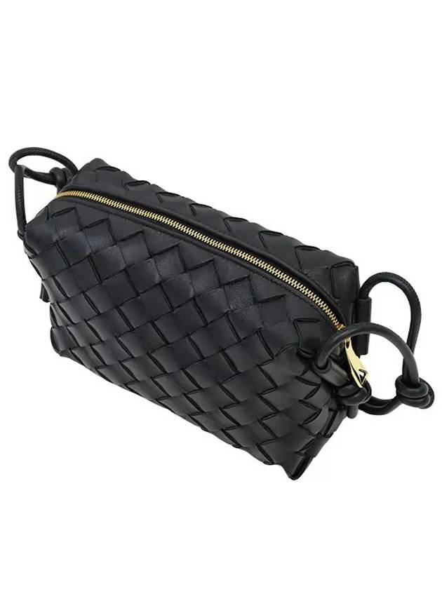 Intrecciato Loop Small Leather Cross Bag Black - BOTTEGA VENETA - BALAAN 6