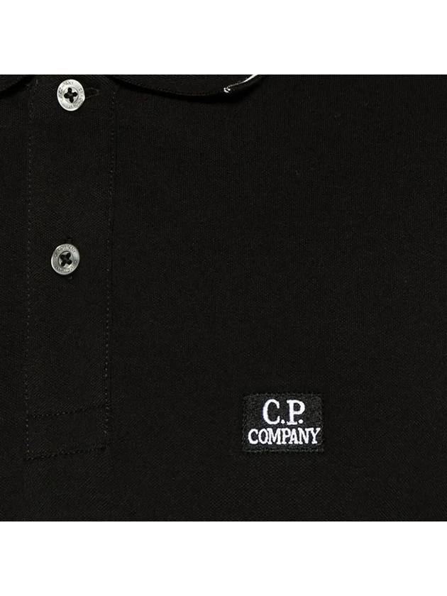 Stretch Piquet Regular Striped Collar Polo Shirt Black - CP COMPANY - BALAAN 5