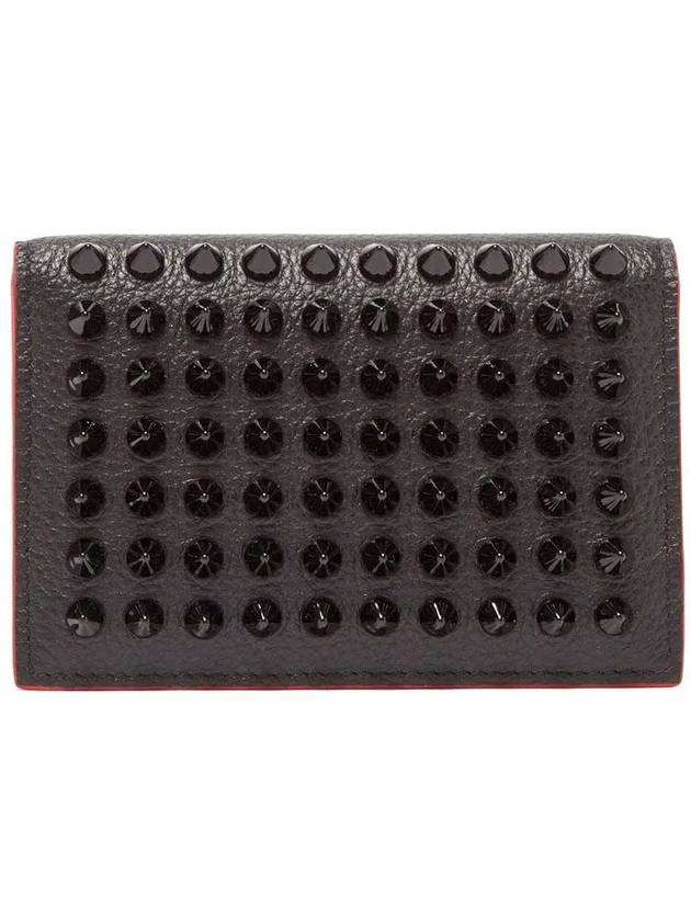 Spike Black Spike Leather Fold Card Holder 1175007 - CHRISTIAN LOUBOUTIN - BALAAN 1