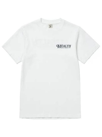 Health Print Crew Neck Cotton Short Sleeve T-shirt White - SPORTY & RICH - BALAAN 1