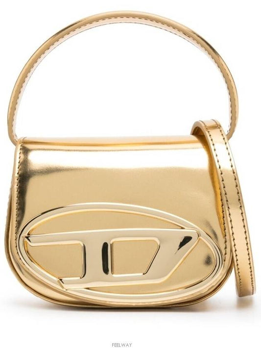 1DR Compact Mirrored Leather Shoulder Bag Gold - DIESEL - BALAAN 2