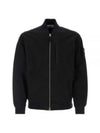 Men's Cupro Cotton Twill TC Bomber Jacket Black - STONE ISLAND - BALAAN 2