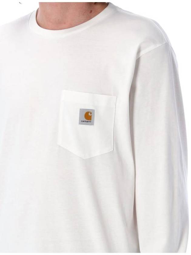 Chest Pocket Logo Long Sleeve T-Shirt White - CARHARTT WIP - BALAAN 4