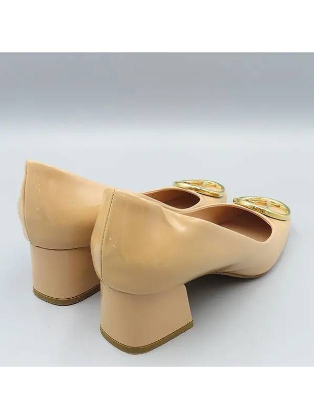 Beige patent madeleine gold metal pumps women s shoes size 37 - LOUIS VUITTON - BALAAN 4