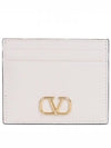 V Logo Signature Card Wallet Ivory - VALENTINO - BALAAN 2