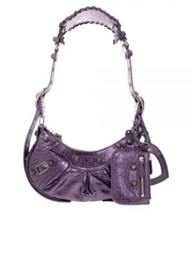 Metallic Le Cagol XS Lambskin Shoulder Bag Purple - BALENCIAGA - BALAAN 2