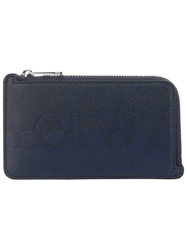 split logo zipper card wallet navy - LOEWE - BALAAN.