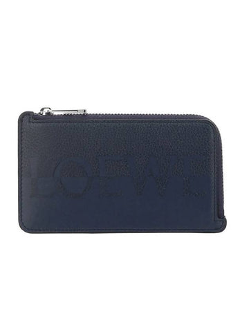 split logo zipper card wallet navy - LOEWE - BALAAN.