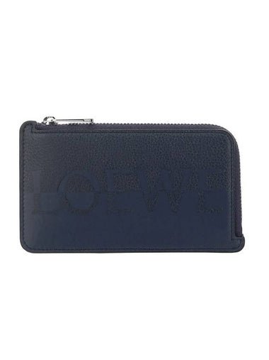 Split Logo Zipper Card Wallet Navy - LOEWE - BALAAN 1