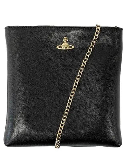 ORB Logo Square Chain Cross Bag Black - VIVIENNE WESTWOOD - BALAAN 2