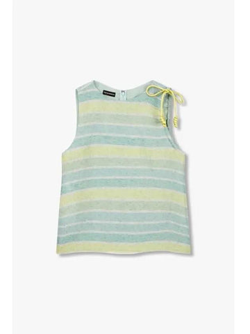 Women s Bow Lace Striped Top Mint - EMPORIO ARMANI - BALAAN 1