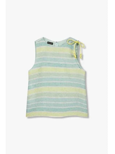 Women s Bow Lace Striped Top Mint - EMPORIO ARMANI - BALAAN 1