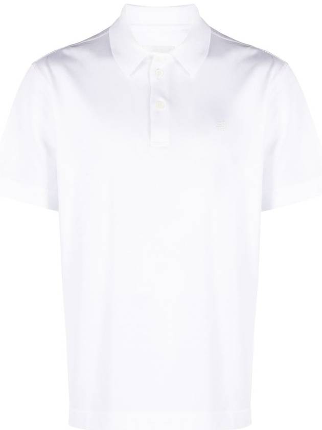 Embroidered Logo Cotton Polo Shirt White - GIVENCHY - BALAAN 2