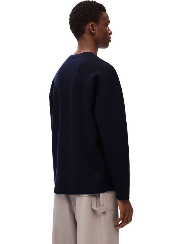 Debossed Anagram Wool Knit Top Navy - LOEWE - BALAAN 4