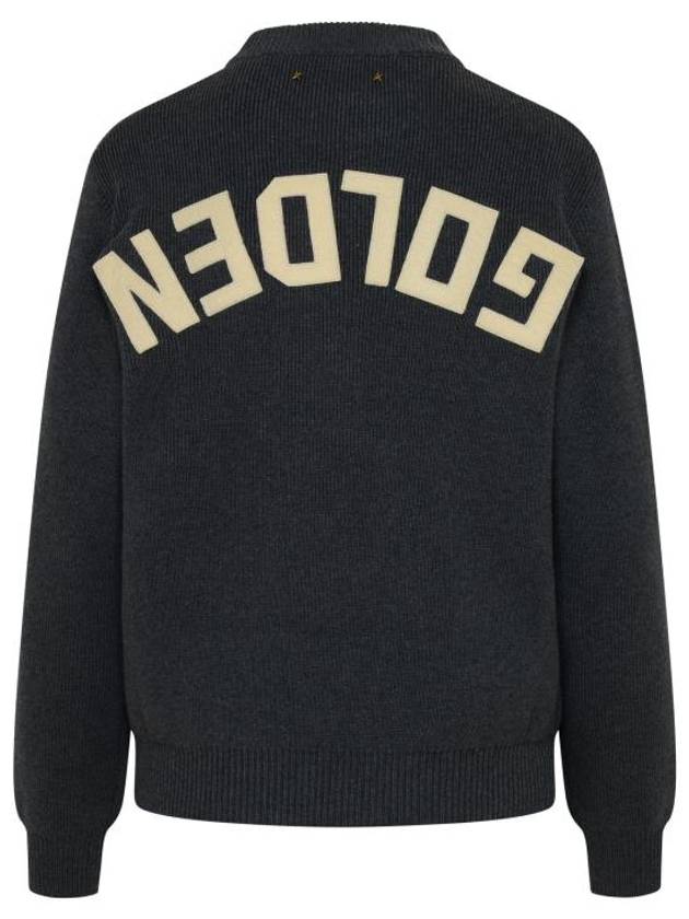 Back Logo Cotton Knit Top Dark Gray - GOLDEN GOOSE - BALAAN 4