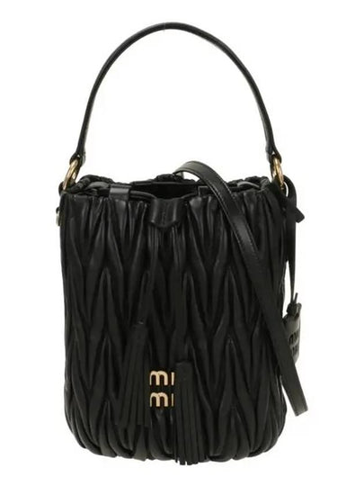 Matelasse Nappa Leather Bucket Bag Black - MIU MIU - BALAAN 2