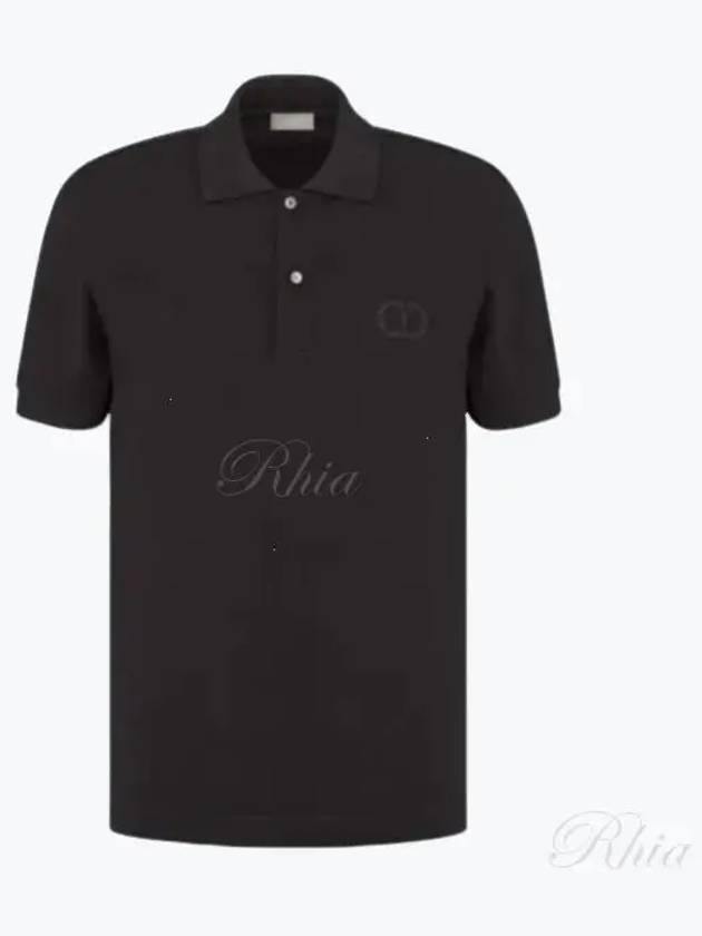 CD Icon Cotton Polo Shirt Black - DIOR - BALAAN 2