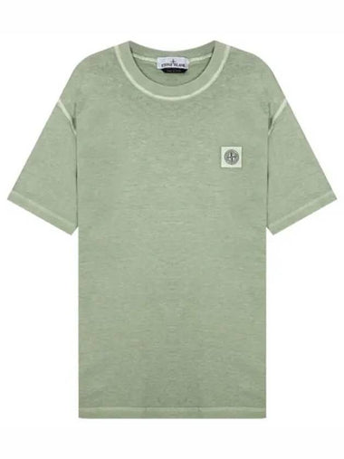 Pisato effect logo patch t shirt - STONE ISLAND - BALAAN 1