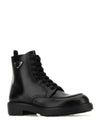 Brushed leather ankle boots black - PRADA - BALAAN 3