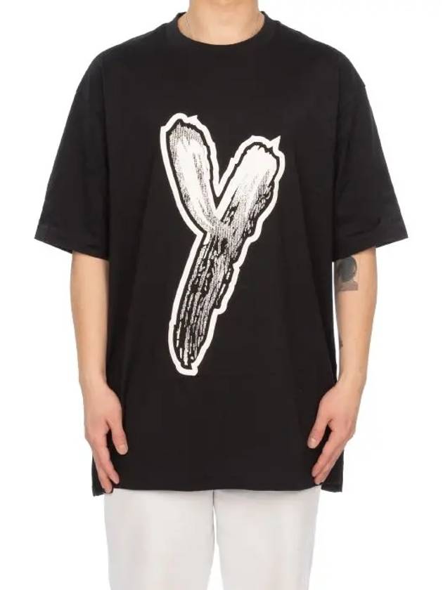 Graphic Logo Cotton Short Sleeve T-Shirt Black - Y-3 - BALAAN 4