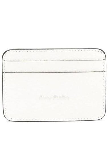 Embossed Logo Leather Card Wallet White - ACNE STUDIOS - BALAAN 1