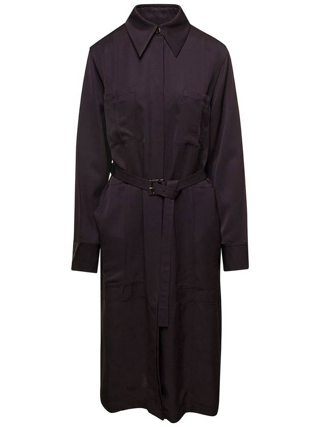 Viscose Trench Coat Brown - JIL SANDER - BALAAN 2