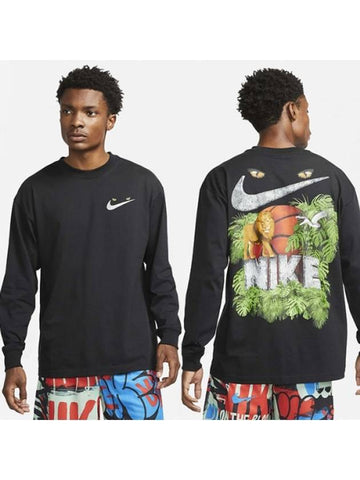 01DM2534010Jungle Basket Ball Long Sleeve TShirtBlack - NIKE - BALAAN 1