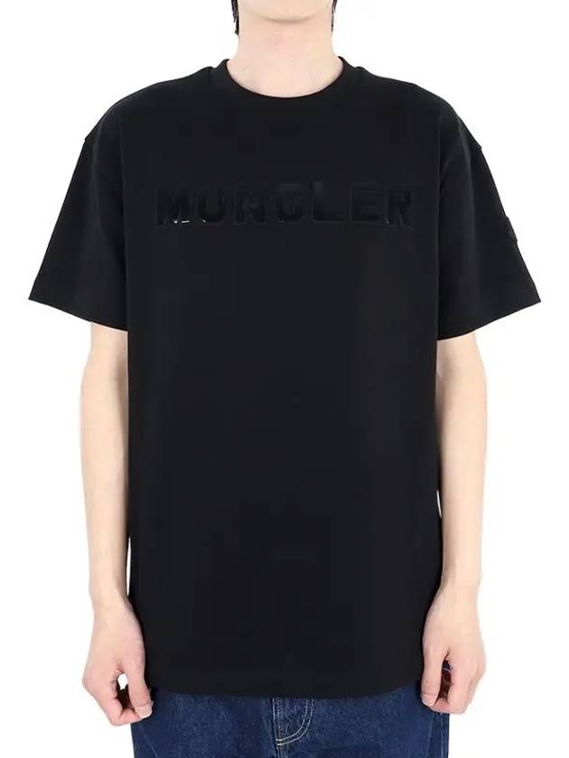 23 F W Men's Bold Lettering Logo Short Sleeve Black 8C00062 83927 999 - MONCLER - BALAAN 1