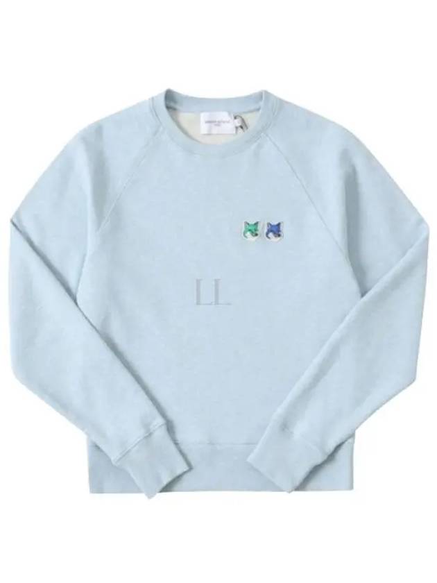 Double Head Fox Patch Sweatshirt Blue - MAISON KITSUNE - BALAAN 2