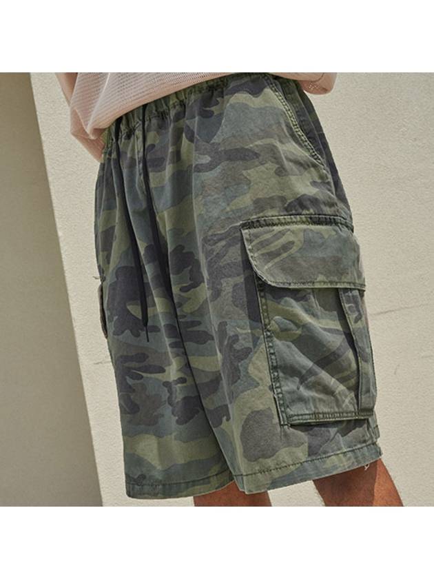 Camo Bermuda Cargo Pants Khaki - TENER - BALAAN 1