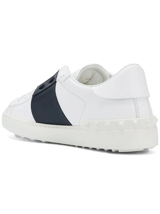 Men's Hidden Strap Rockstud Color Contrast Sneakers White Navy - VALENTINO - BALAAN 4