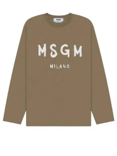 Logo Long Sleeve T-Shirt Brown - MSGM - BALAAN 2