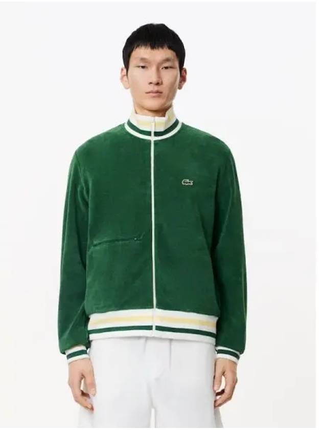 Paris Terry Zip-Up Jacket Green - LACOSTE - BALAAN 2