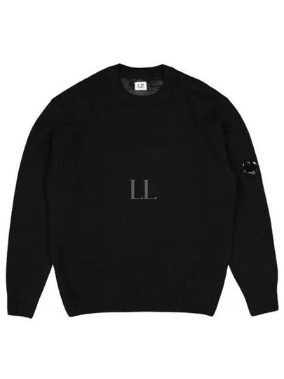 Lambswool GRS Crew Neck Knit Top Black - CP COMPANY - BALAAN 2