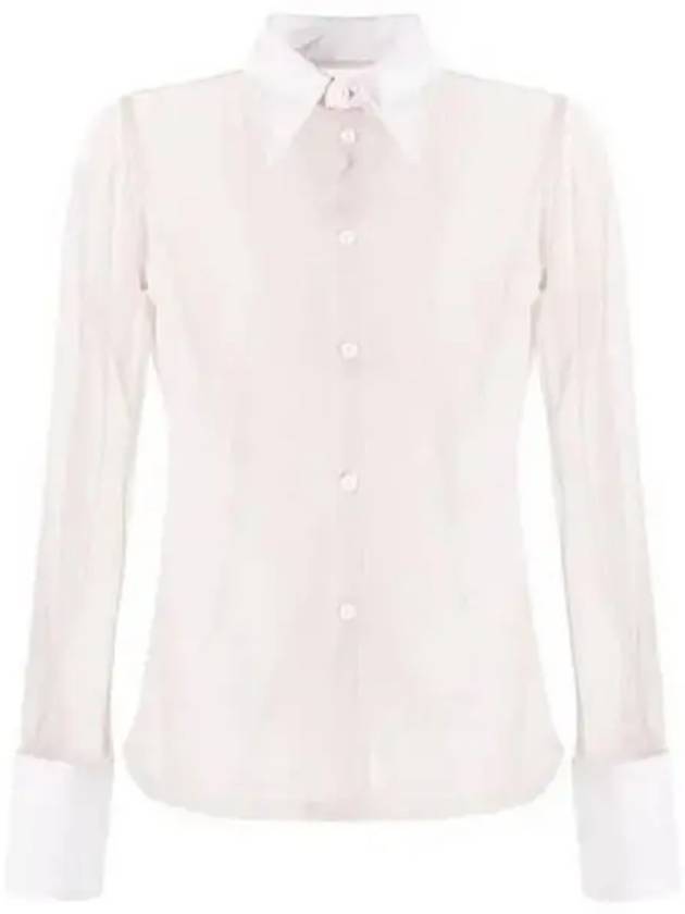 See Through Cotton Long Sleeved Shirt Beige - MAISON MARGIELA - BALAAN 2