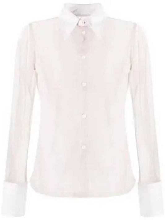 See Through Cotton Long Sleeved Shirt Beige - MAISON MARGIELA - BALAAN 2