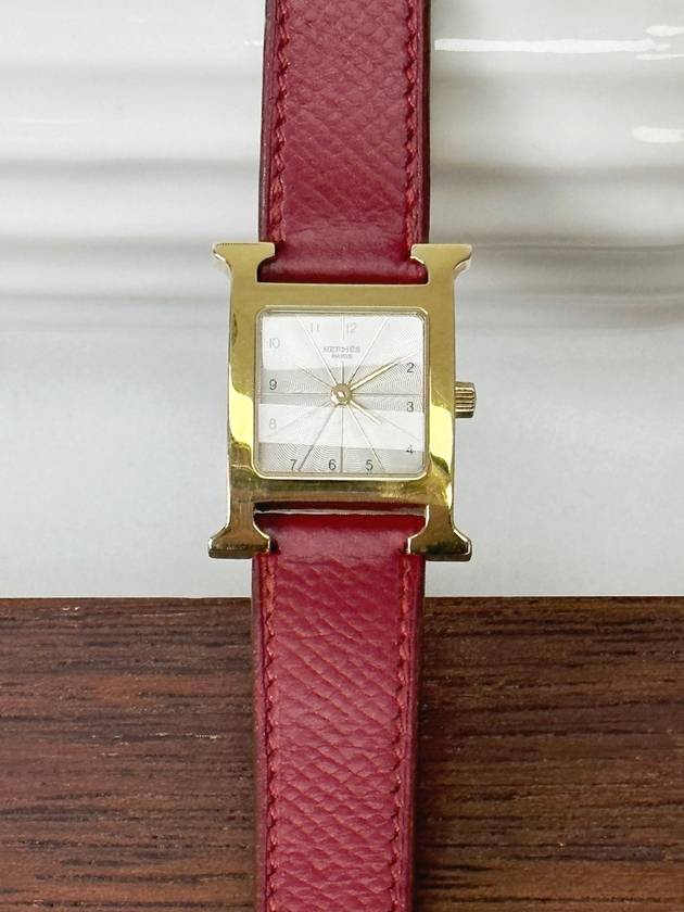 Gold H Hour Quartz Red Women s WatchHH1 201 2VHEC23616 - HERMES - BALAAN 3