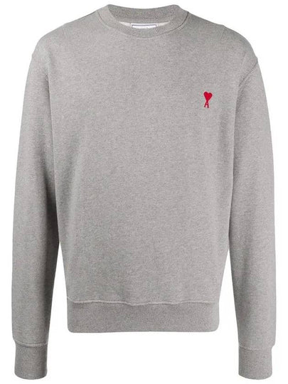 Small Heart Logo Sweatshirt Grey - AMI - BALAAN 2